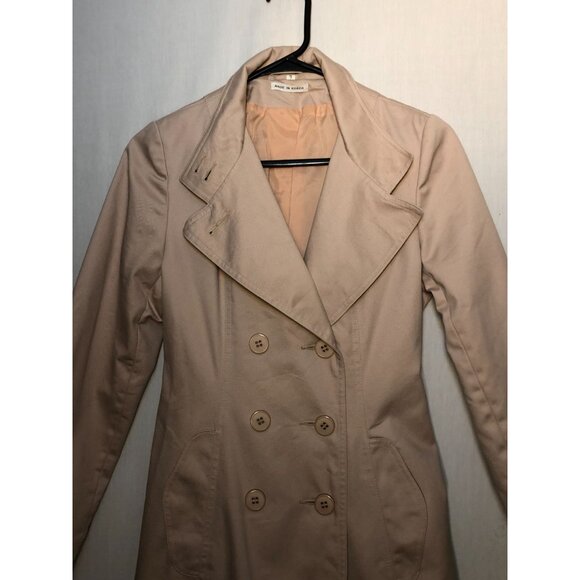 Freddi Gail Woman's Trench Coat Size 7 Double-Breasted Beige Collared Travel - Picture 5 of 13